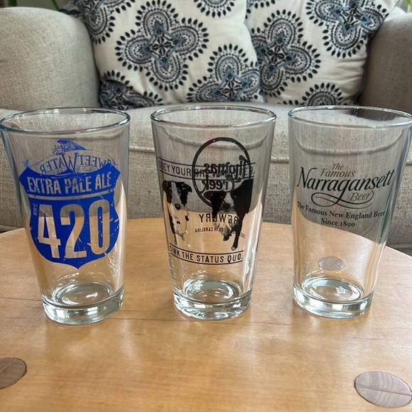 Set of 3 beer glasses - Picture 2 of 6